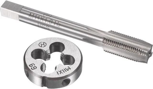 Main image of M11 x 1mm Metric Tap and Die Set, HSS Machine Thread Screw Tap with Alloy Tool Steel Round Threading Die