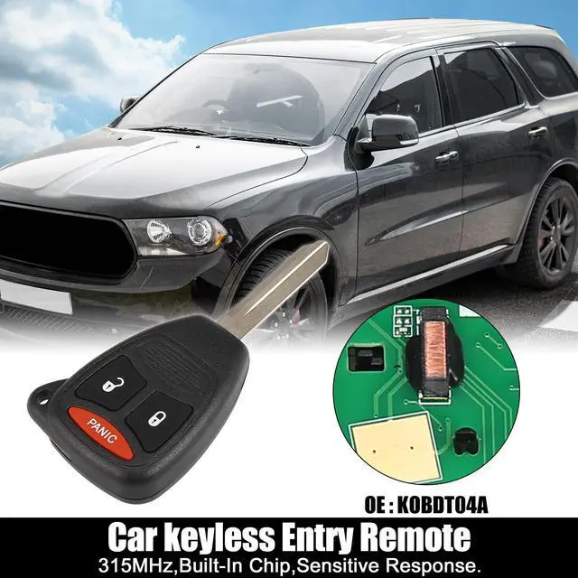 Main image of Replacement Keyless Entry Remote Car Key Fob KOBDT04A 315MHz for Dodge Caliber Durango Magnum Nitro for Ram for Mitsubishi for Raider 3 Buttons with Door Key