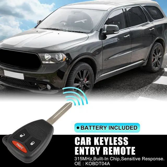 Alt view image 2 of 7 - Replacement Keyless Entry Remote Car Key Fob KOBDT04A 315MHz for Dodge Caliber Durango Magnum Nitro for Ram for Mitsubishi for Raider 3 Buttons with Door Key