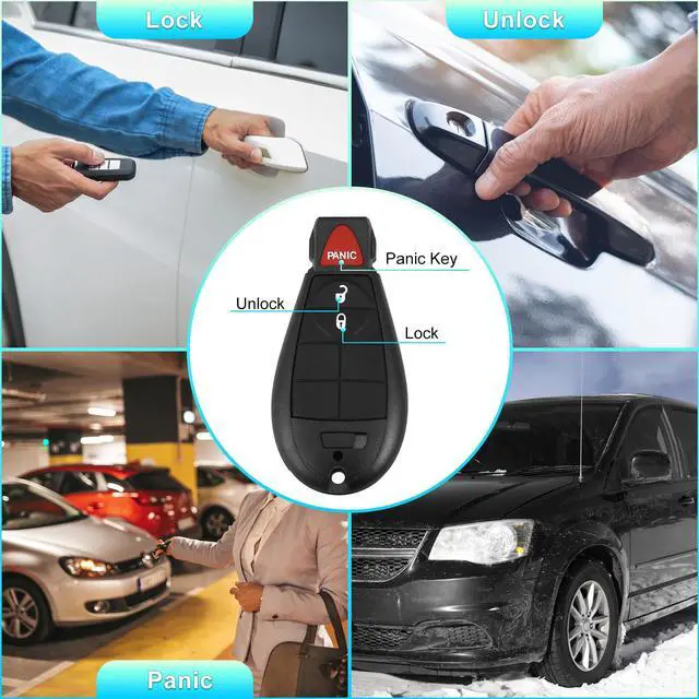 Alt view image 3 of 7 - M3N5WY783X 433Mhz Car Keyless Entry Remote Key Fob for Dodge Charger 3 Buttons
