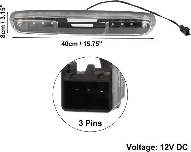 Alt view image 3 of 7 - 3rd Brake Light High Mount Stop Lights for Chevrolet Silverado 2007-2013 for GMC