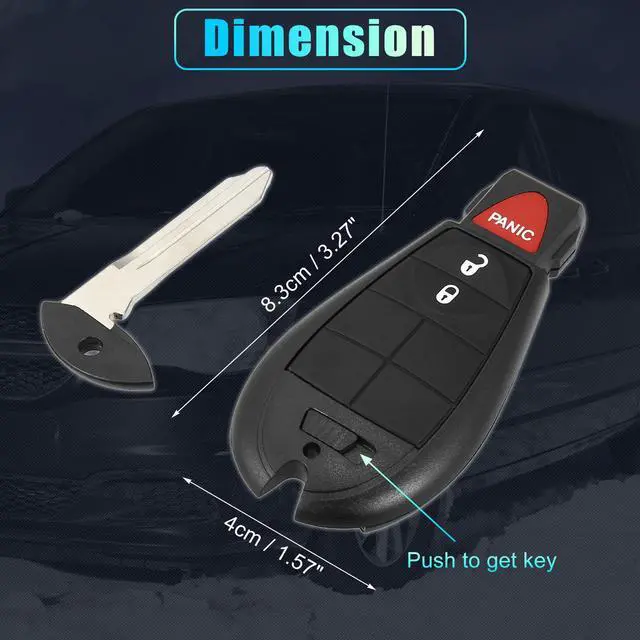 Alt view image 6 of 7 - M3N5WY783X 433Mhz Car Keyless Entry Remote Key Fob for Dodge Charger 3 Buttons