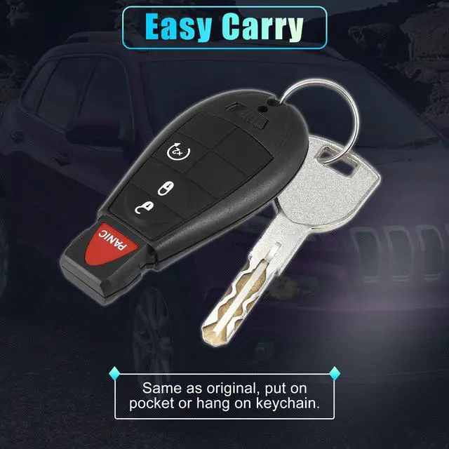 Alt view image 7 of 7 - Replacement Keyless Entry Remote Car Key Fob GQ4-53T 433Mhz for Jeep Cherokee 2014-2023 4 Buttons with Door Key NO.68105083AG/68508732AA