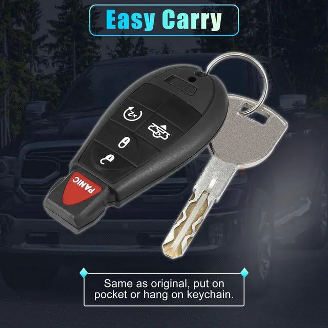 Alt view image 7 of 7 - Replacement Keyless Entry Remote Car Key Fob GQ4-53T 433Mhz for Dodge for Ram 1500 2500 3500 2013-2018 5 Buttons with Air Suspension W/ Door Key