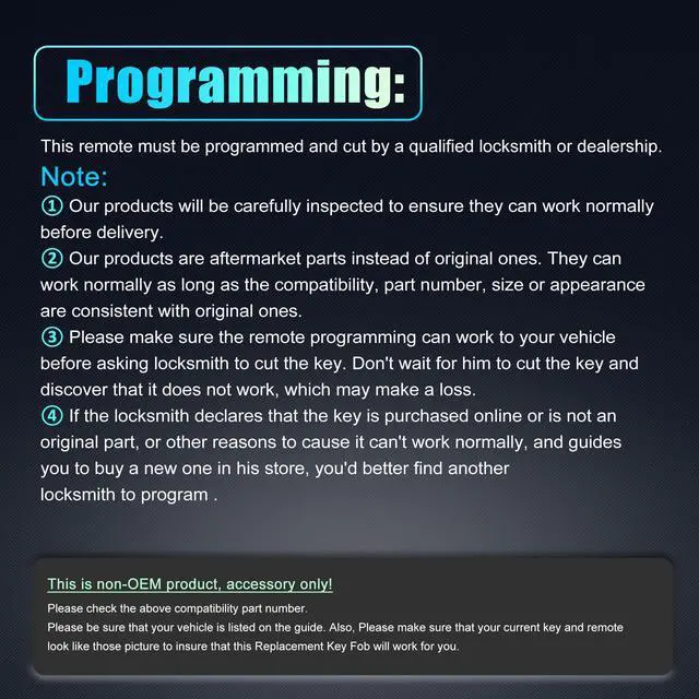 Alt view image 5 of 7 - Replacement Keyless Entry Remote Car Key Fob OHT-4882056 433.92Mhz for Ram 1500 2019-2022 6 Buttons with Door Key