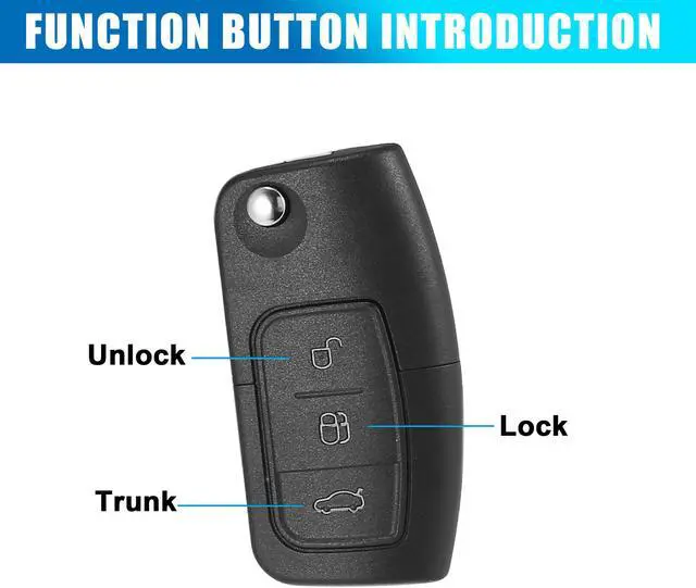 Alt view image 5 of 7 - 3 Key Buttons 433MHz Fob Entry Car Remote Key Replacement for Ford Focus Mondeo Fiesta Galaxy S Max 2006-2010
