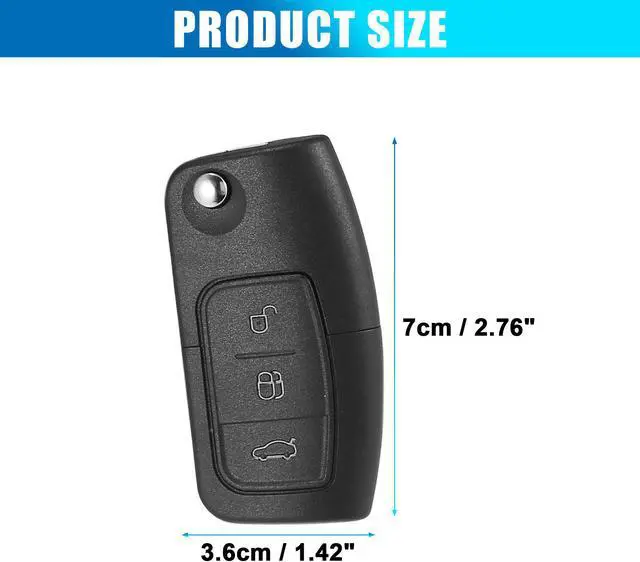Alt view image 6 of 7 - 3 Key Buttons 433MHz Fob Entry Car Remote Key Replacement for Ford Focus Mondeo Fiesta Galaxy S Max 2006-2010