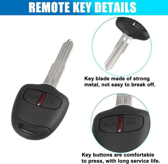 Alt view image 3 of 7 - 2 Key Buttons 433MHz Fob Entry Car Remote Key Replacement for Mitsubishi L200 Shogun Pajero Triton 2006-Up