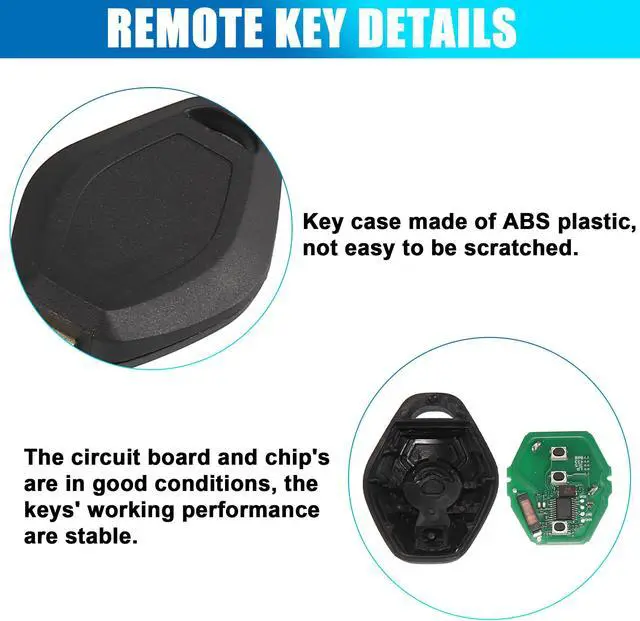 Alt view image 4 of 7 - 3 Key Buttons 868MHz Fob Entry Car Remote Key Replacement for BMW 5 Series E60 E61 2003 2004 2005 2006 2007