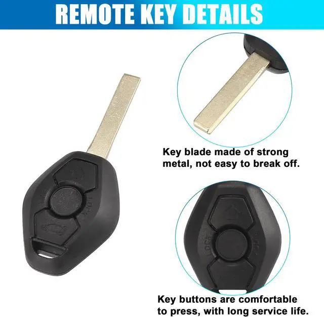 Alt view image 3 of 7 - 3 Key Buttons 868MHz Fob Entry Car Remote Key Replacement for BMW 5 Series E60 E61 2003 2004 2005 2006 2007