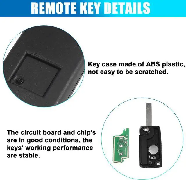 Alt view image 4 of 7 - 3 Key Buttons 433MHz Fob Entry Car Remote Key Replacement for Peugeot 207 307 308 407 607