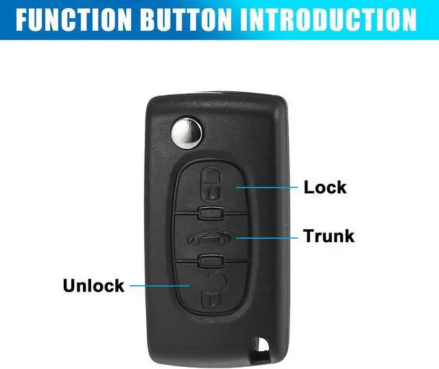 Alt view image 5 of 7 - 3 Key Buttons 433MHz Fob Entry Car Remote Key Replacement for Peugeot 207 307 308 407 607