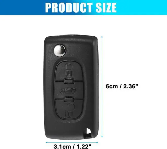 Alt view image 6 of 7 - 3 Key Buttons 433MHz Fob Entry Car Remote Key Replacement for Peugeot 207 307 308 407 607