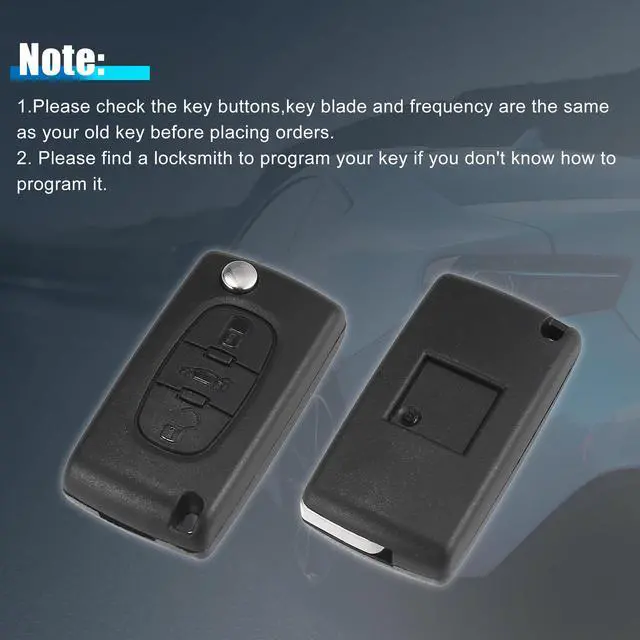 Alt view image 7 of 7 - 3 Key Buttons 433MHz Fob Entry Car Remote Key Replacement for Peugeot 207 307 308 407 607
