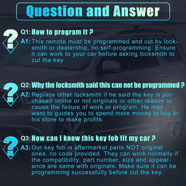 Alt view image 5 of 7 - Replacement Keyless Entry Remote Car Key Fob M3N5WY783X 433Mhz for Dodge Grand Caravan Challenger Charger for Ram 1500 2500 5 Button with Door Key