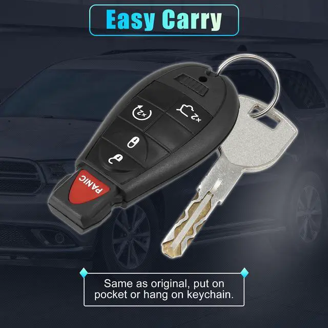 Alt view image 7 of 7 - Replacement Keyless Entry Remote Car Key Fob M3N5WY783X 433Mhz for Dodge Grand Caravan Challenger Charger for Ram 1500 2500 5 Button with Door Key