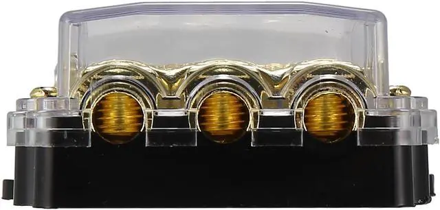 Alt view image 5 of 7 - Fuse Holder Distribution Block 3 Way with 60 Amp Mini ANL Fuse for Car Audio Fuse Holder