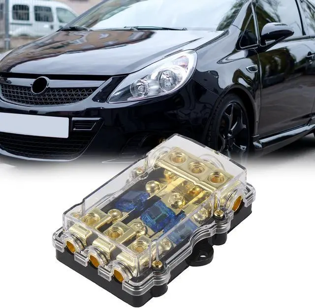 Alt view image 3 of 7 - Fuse Holder Distribution Block 3 Way with 60 Amp Mini ANL Fuse for Car Audio Fuse Holder