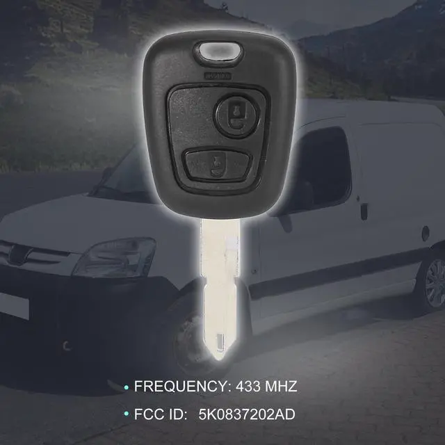 Alt view image 3 of 7 - Replacement Keyless Entry Remote Car Key Fob 433MHz for Peugeot 206 2001-2021 for Peugeot 206 CC 2002-2021