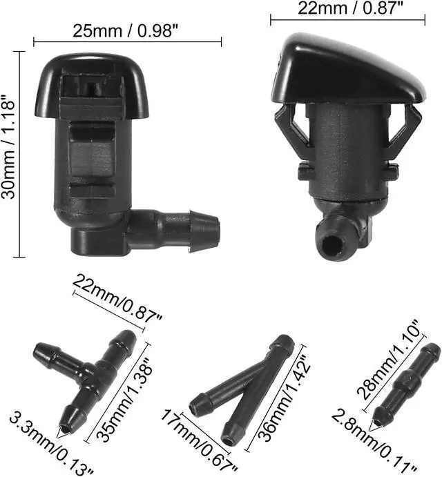 Alt view image 6 of 7 - Front Windshield Washer Hose Kit Fit for Toyota Tacoma with 3 Meter Washer Fluid Hose 12 Pcs Hose Connectors - Pack of 15 Black