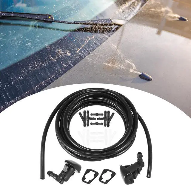 Alt view image 3 of 7 - Front Windshield Washer Hose Kit Fit for Toyota Tacoma with 3 Meter Washer Fluid Hose 12 Pcs Hose Connectors - Pack of 15 Black