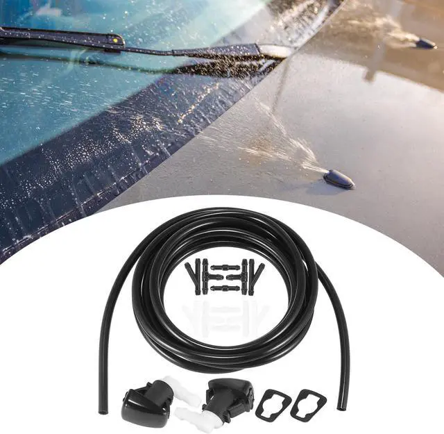 Alt view image 3 of 7 - Front Windshield Washer Hose Kit Fit for Dodge Durango with 3 Meter Washer Fluid Hose 12 Pcs Hose Connectors - Pack of 15 Black