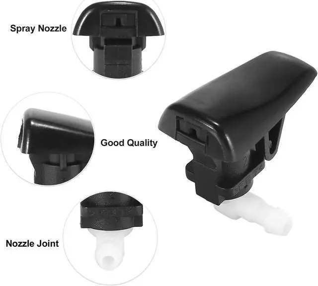 Alt view image 4 of 6 - Front Windshield Washer Nozzles Fit for Cadillac SRX V6 with Hose Connector - Pack of 5 Black