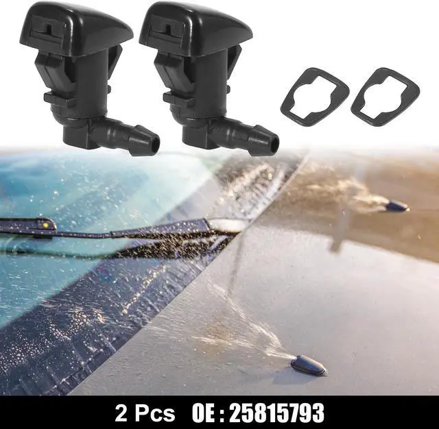 Main image of Front Windshield Wiper Nozzles for Cadillac CTS with Gaskets - Pack of 2 Black