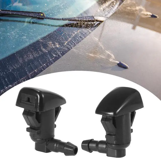 Alt view image 3 of 6 - Front Windshield Wiper Nozzles for Cadillac CTS with Gaskets - Pack of 2 Black