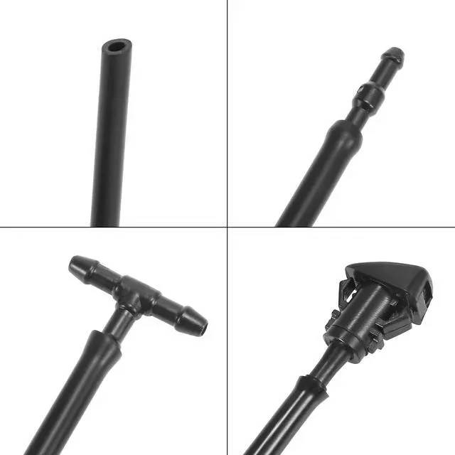 Alt view image 5 of 7 - Front Windshield Washer Nozzle Sprayer Kit for Dodge Grand Caravan with Hose Connector - Pack of 2 Black