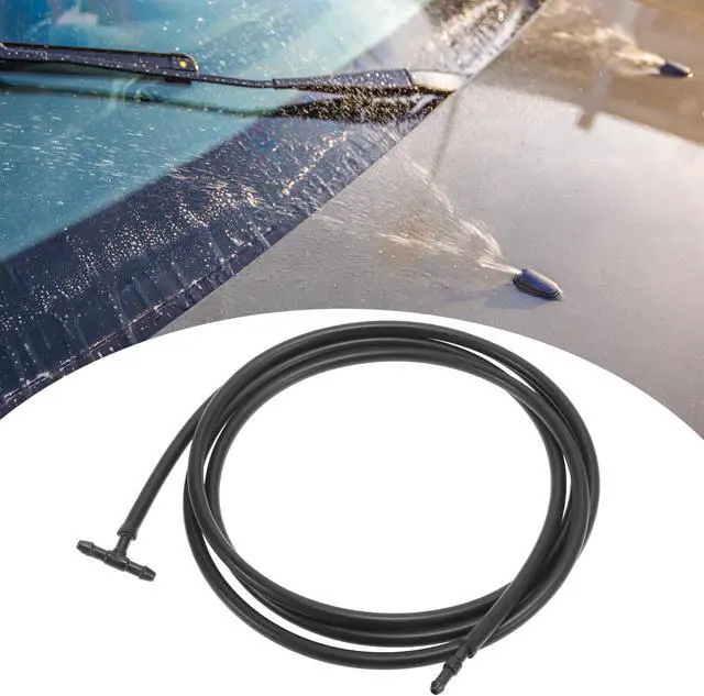 Alt view image 3 of 7 - Front Windshield Washer Nozzle Sprayer Kit for Dodge Grand Caravan with Hose Connector - Pack of 2 Black