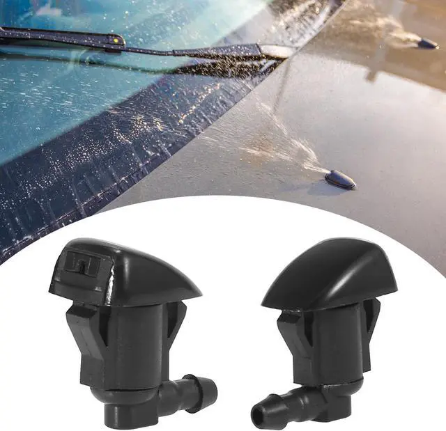 Alt view image 3 of 6 - Front Windshield Wiper Nozzles for Toyota Sienna Tundra Corolla with Gaskets - Pack of 2 Black