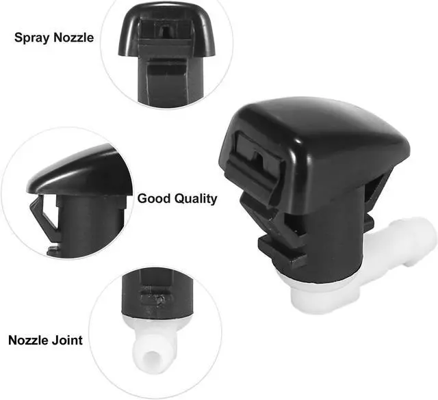 Alt view image 4 of 6 - Front Windshield Washer Nozzles Fit for Dodge Durango with Hose Connector - Pack of 7 Black