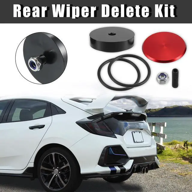 Main image of Rear Wiper Delete Removal Kit Wiper Blade Grommet Cap for Honda Civic Si for Acura RSX Integra Red