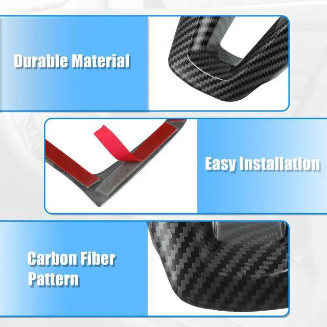 Alt view image 4 of 7 - 3pcs ABS Plastic Carbon Fiber Pattern Black Interior Steering Wheel Cover Trim Set for Ford Focus 2015-2018 for Ford Escape Kuga 2017-2018 Inner Decoration Auto Accessories