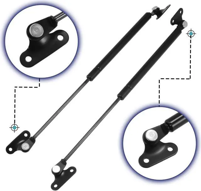 Alt view image 4 of 6 - 2 Pcs Rear Trunk Gas Struts Shocks Lift Supports for Toyota Landcruiser 80 Series 1990-1997 Black