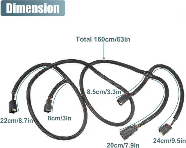 Alt view image 7 of 7 - Rear Park Assist Wiring Harness 68031820AA For Dodge For RAM 1500 2009-2020 For Dodge For Ram 2500 3500 10-18 Backup Wiring Jumper Harness with Connector for Park Sensor Replace