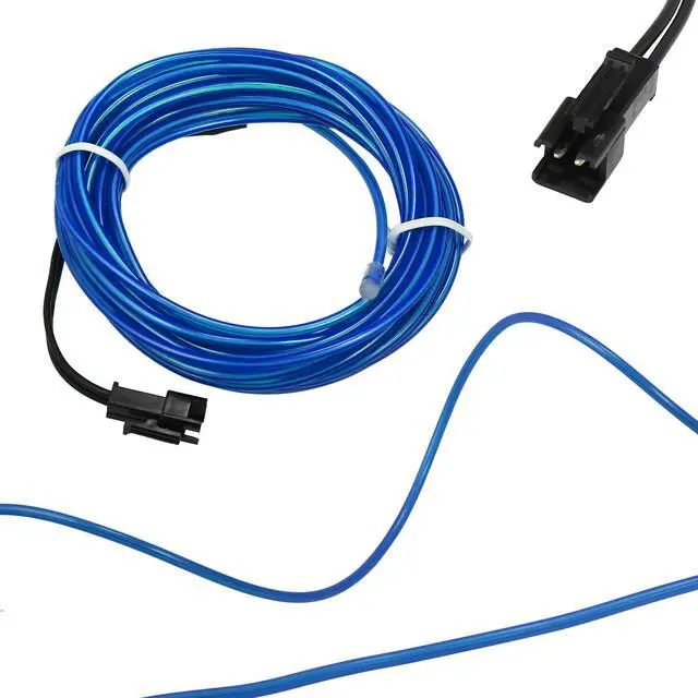 Alt view image 5 of 7 - 5 Meter/16ft Neon EL Wire String Strip Blue Cold Light Glow String Strip for Car Interior Decoration
