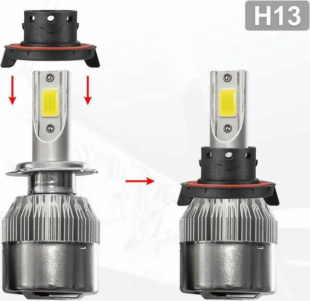 Alt view image 2 of 6 - 2pcs H13 LED Headlight Adapter Base Bulb Sockets Retainer Holder Universal for Car Black