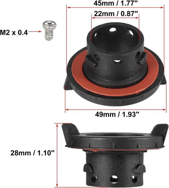 Alt view image 3 of 6 - 2pcs H13 LED Headlight Adapter Base Bulb Sockets Retainer Holder Universal for Car Black