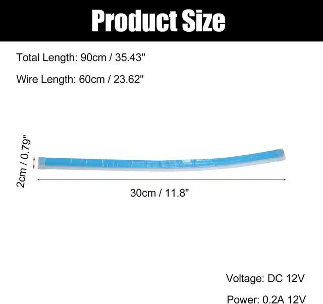 Alt view image 5 of 7 - 2pcs Car LED Flexible Headlight Strip for Daytime Running Light Turn Signal Sequential Dual Color Switchback White Amber 6000K 3000K