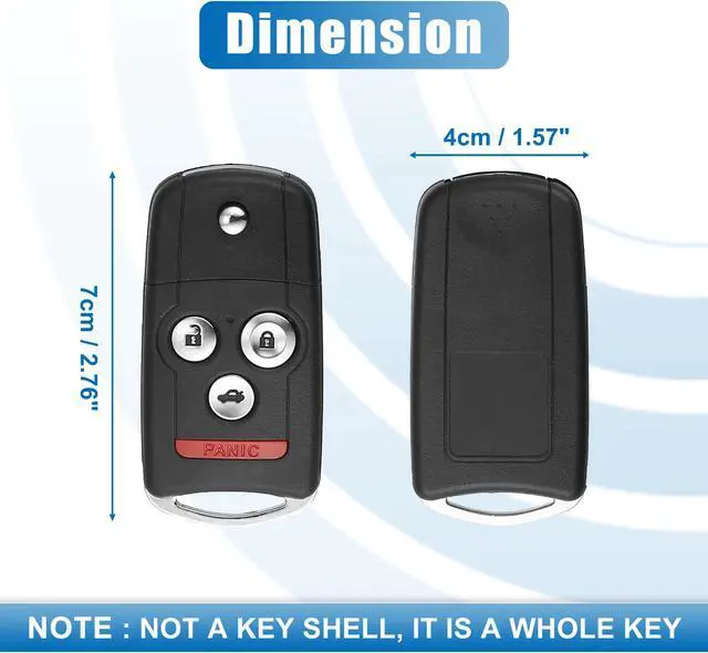 Alt view image 6 of 7 - 4 Button Car Flip Keyless Entry Remote Control Replacement Key Fob Proximity Smart Fob N5F0602A1A for Acura MDX 2007-2013 313.8MHz 46 Chip