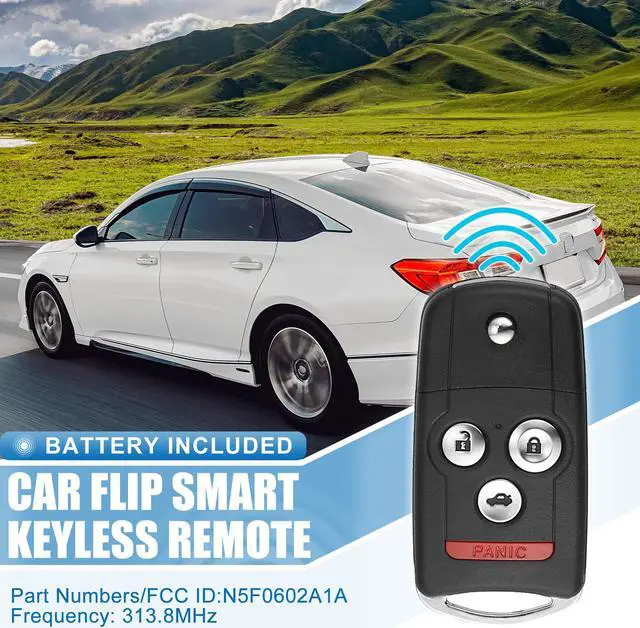 Alt view image 2 of 7 - 4 Button Car Flip Keyless Entry Remote Control Replacement Key Fob Proximity Smart Fob N5F0602A1A for Acura MDX 2007-2013 313.8MHz 46 Chip