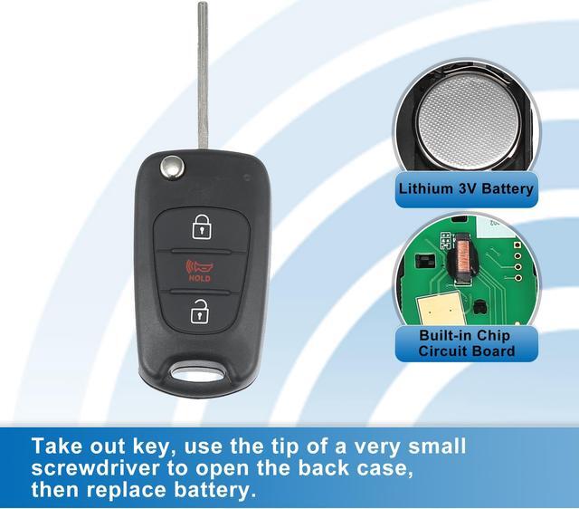 Alt view image 4 of 7 - 3 Button Flip Car Keyless Entry Remote Control Replacement Key Fob Proximity Smart Fob NYOSEKSAM11ATX for Kia Sportage 2012 2013 315MHz