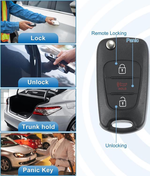 Alt view image 3 of 7 - 3 Button Flip Car Keyless Entry Remote Control Replacement Key Fob Proximity Smart Fob NYOSEKSAM11ATX for Kia Sportage 2012 2013 315MHz