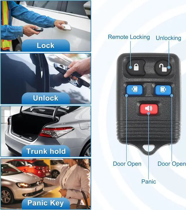 Alt view image 3 of 7 - 5 Button Car Keyless Entry Remote Control Replacement Key Fob Proximity Smart Fob CWTWB1U511 for Ford Freestar 2004-2007 315MHz