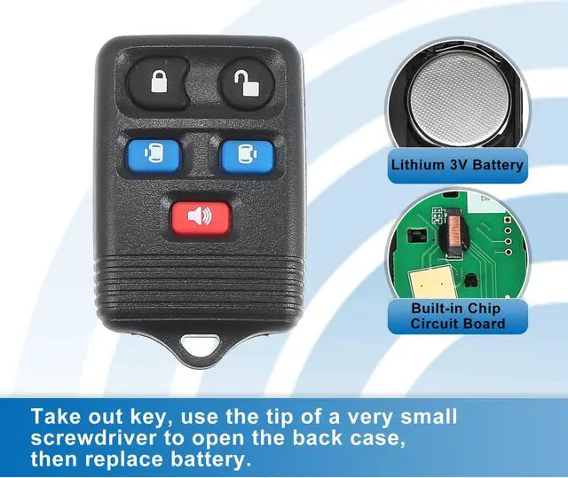 Alt view image 4 of 7 - 5 Button Car Keyless Entry Remote Control Replacement Key Fob Proximity Smart Fob CWTWB1U511 for Ford Freestar 2004-2007 315MHz