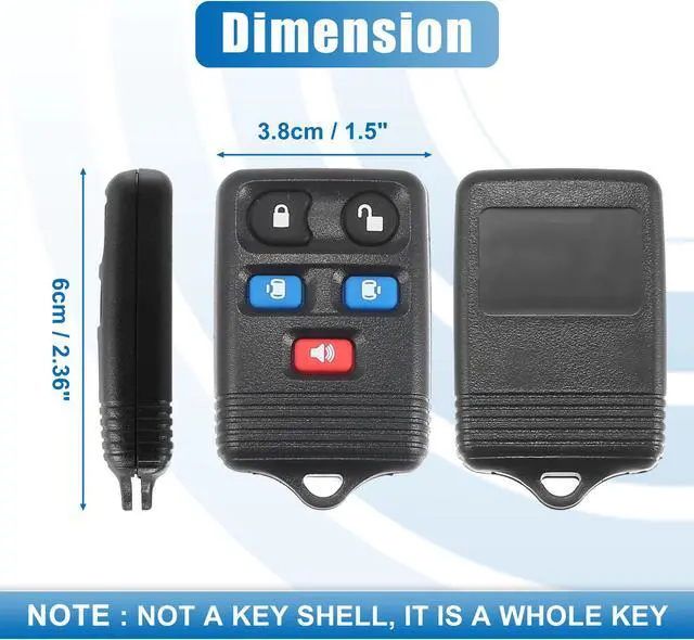 Alt view image 5 of 7 - 5 Button Car Keyless Entry Remote Control Replacement Key Fob Proximity Smart Fob CWTWB1U511 for Ford Freestar 2004-2007 315MHz