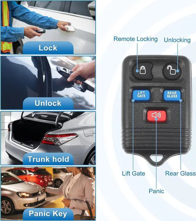 Alt view image 3 of 7 - 5 Button Car Keyless Entry Remote Control Replacement Key Fob Proximity Smart Fob CWTWB1U511 for Lincoln Navigator 2003-2007 315MHz