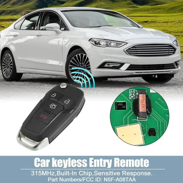Main image of 315MHz N5F-A08TAA Replacement Smart Proximity Keyless Entry Remote Key Fob for Ford Fusion 2013 2014 2015 2016 4 Buttons with Door Key 49 Chip